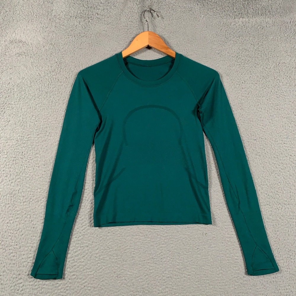 Lululemon Swiftly Tech Long Sleeve Shirt Women's Size 4 Teal Green Athletic Top